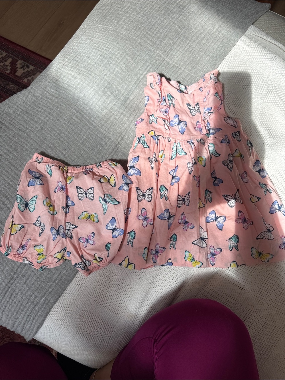 Rachel Riley Pink Butterfly Sundress with Bloomers